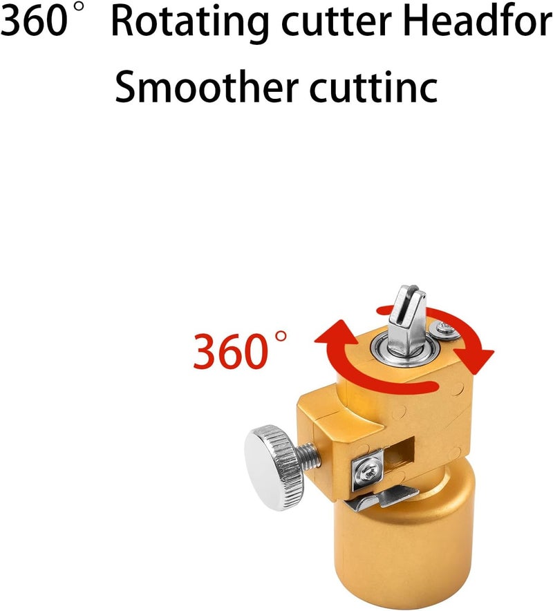 YZCHAIN Circular Glass Cutter, Adjustable Circle Glass Cutting Tools, 360° Cutter Head and Shock-Absorbing Shaft, Ideal for Cutting Glass, Mirrors, Stained Glass - Image 5